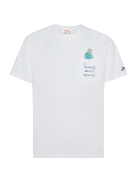 Tshirt in cotone Austin con ricamo e stampa orologio
