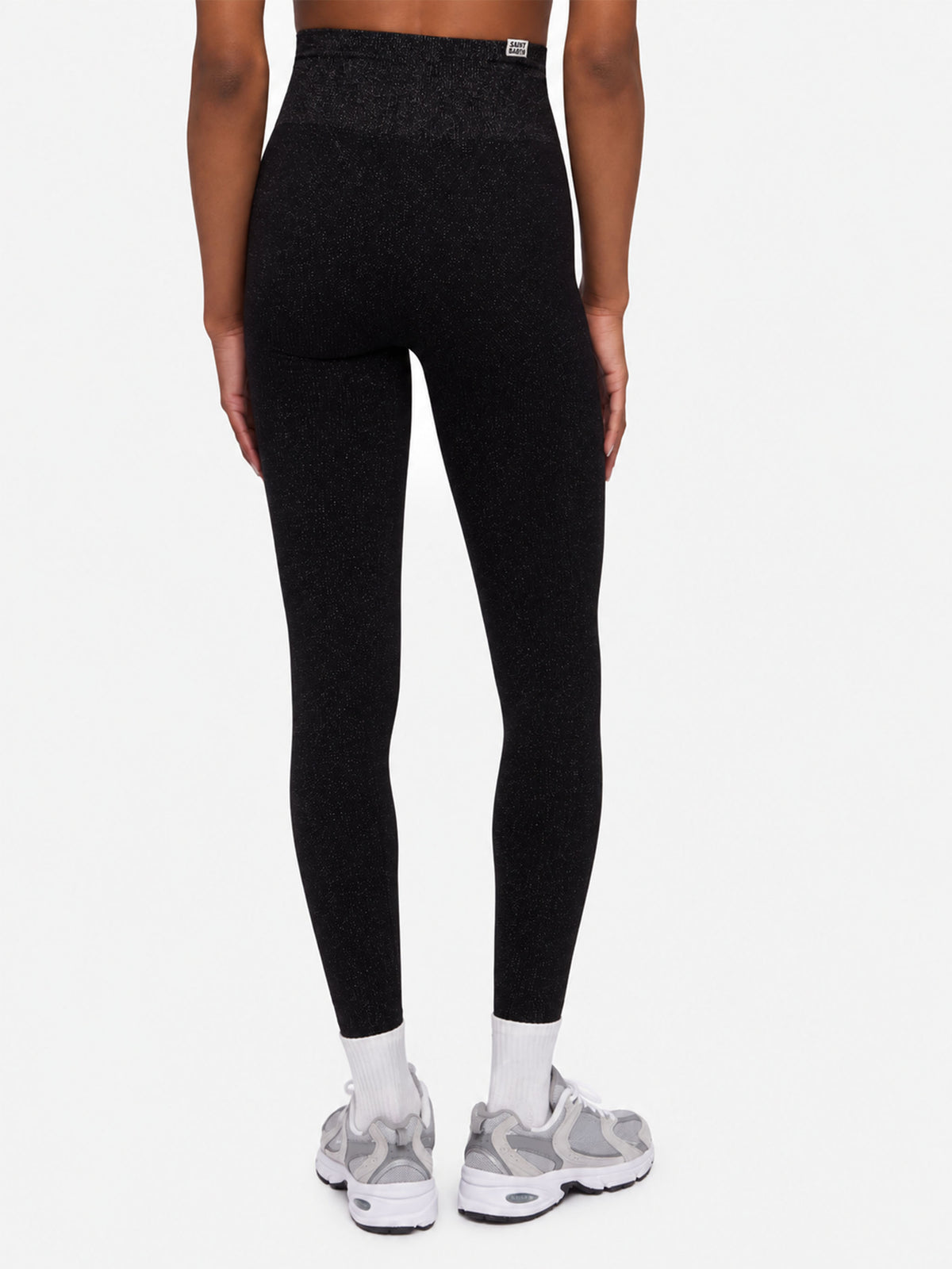 Leggings neri in lurex Avice