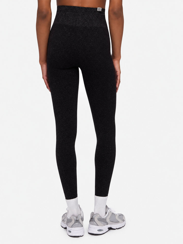 Leggings neri in lurex Avice
