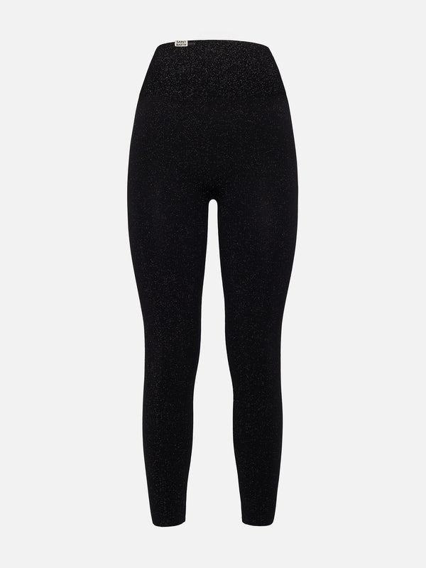 Leggings neri in lurex Avice