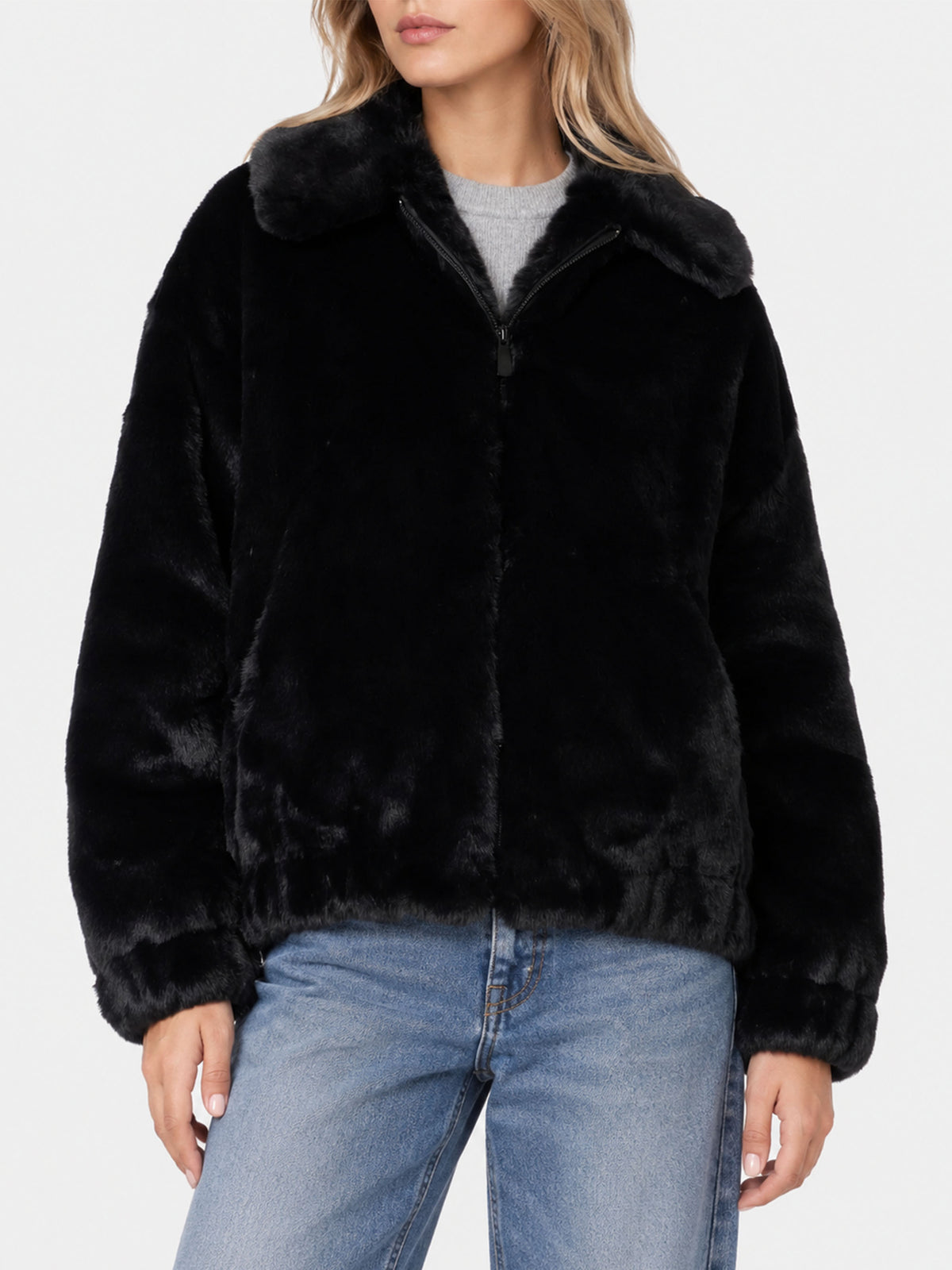 Bomber Aveline effetto pelliccia con stampa Saint Barth