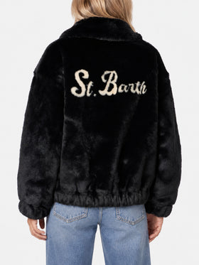 Bomber Aveline effetto pelliccia con stampa Saint Barth