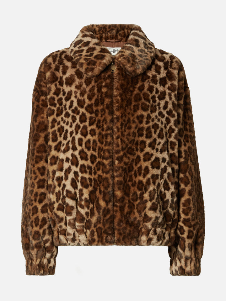 Aveline faux-fur jacket with leopard print