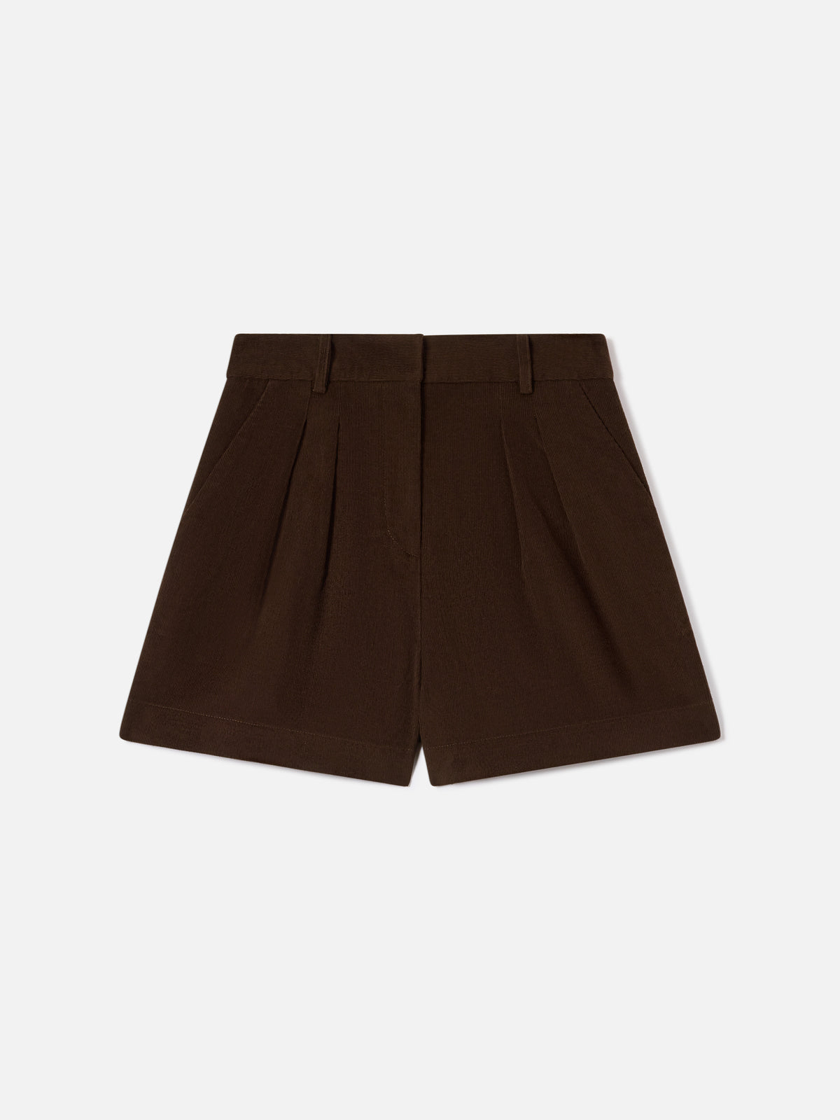 Dunkelbraune Aya Shorts aus Baumwollcord 