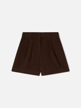 Dunkelbraune Aya Shorts aus Baumwollcord 