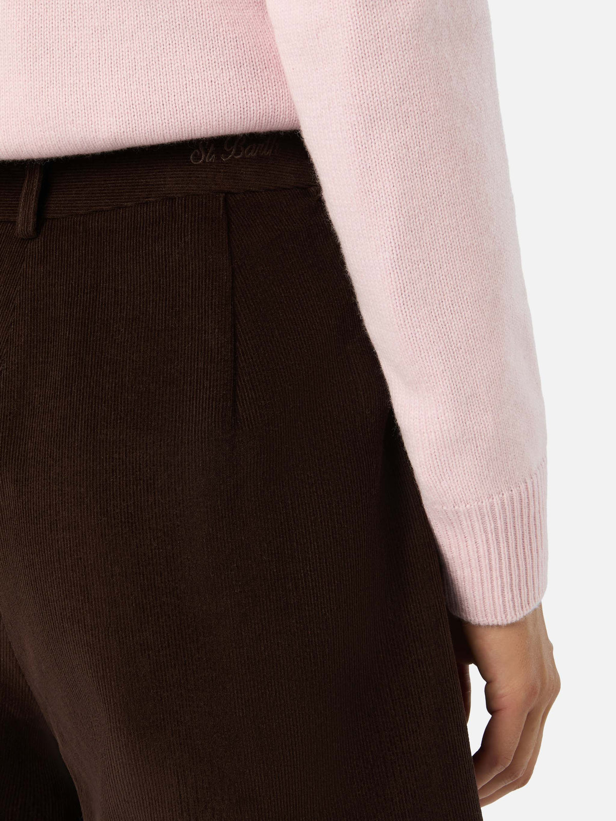 Dunkelbraune Aya Shorts aus Baumwollcord 