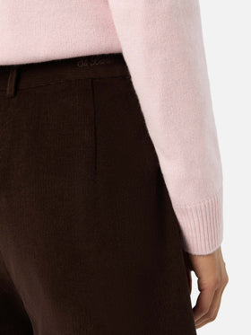 Dunkelbraune Aya Shorts aus Baumwollcord 