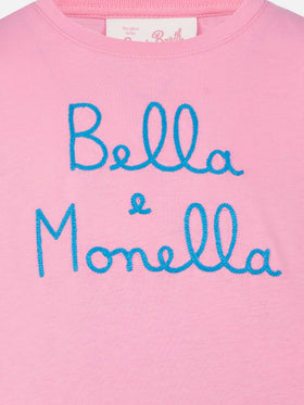 Cotton t-shirt Baby with flounce and Bella e Monella embroidery