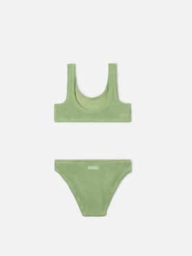Baker crinkle lurex bikini in light mint