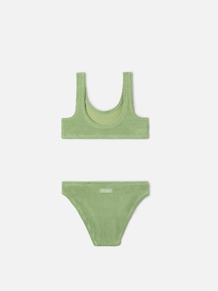 Baker crinkle lurex bikini in light mint