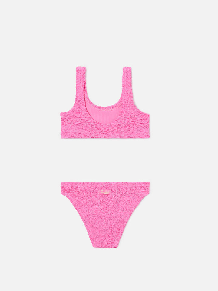 Bikini Baker in tessuto crinkle rosa scuro