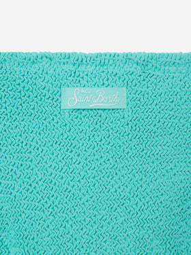 Bikini Baker in tessuto crinkle verde aqua 