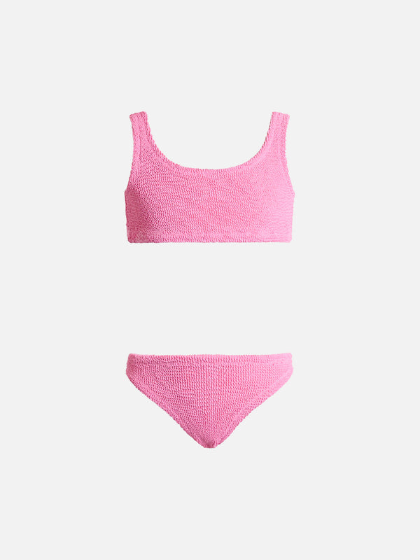 Pink crinkle classic bralette bikini Baker