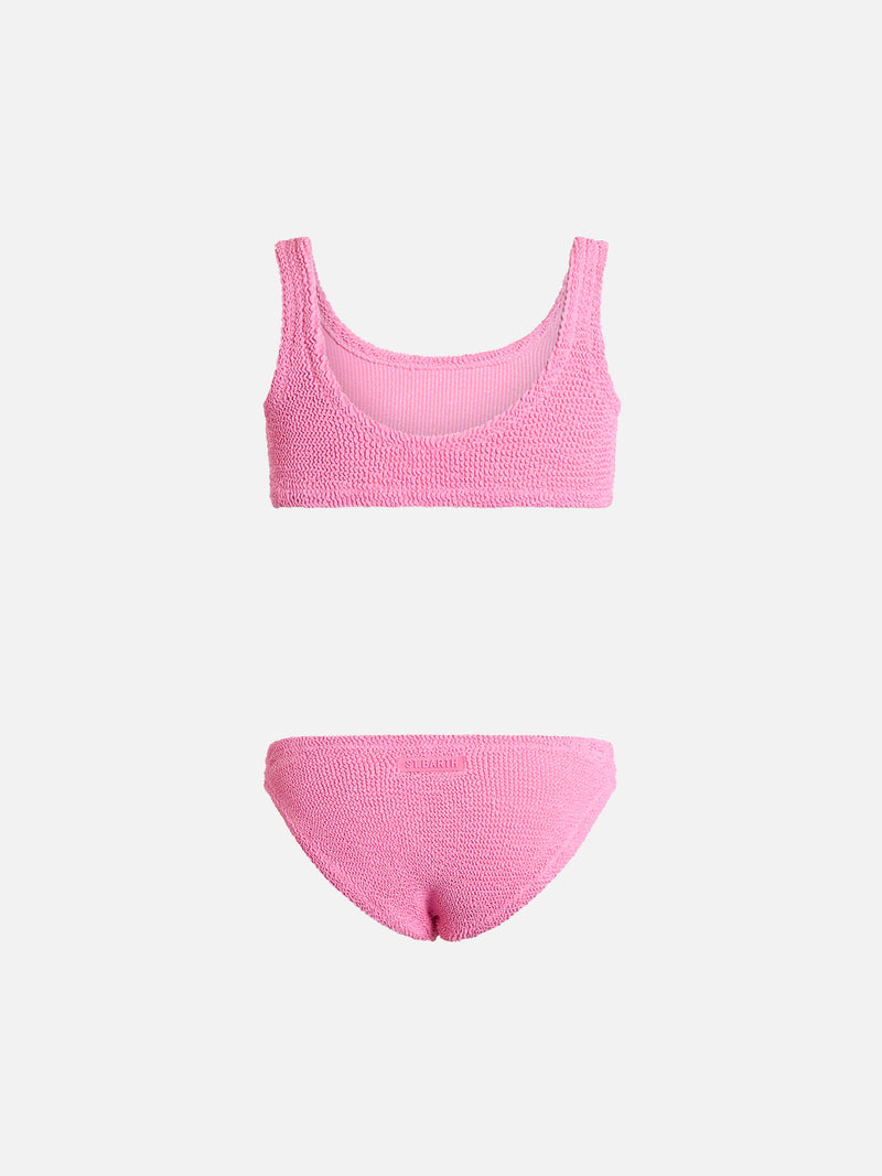 Bikini classico crinkle rosa da bambina Baker