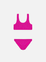 Fuchsia lurex crinkle classic bralette  bikini Baker