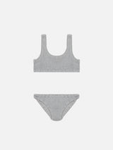 Silver lurex crinkle classic crinkle bralette bikini Baker