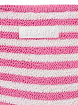 Pink striped crinkle classic bralette bikini Baker