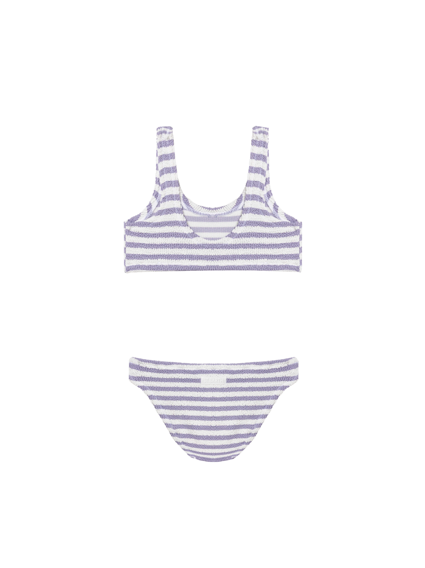 Lilac striped crinkle classic bralette bikini Baker