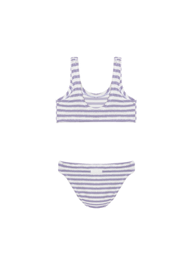 Lilac striped crinkle classic bralette bikini Baker