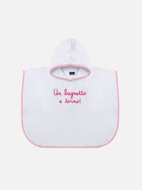 Bademantel aus Baumwollfrottee mit „Un bagnetto e torno“-Stickerei