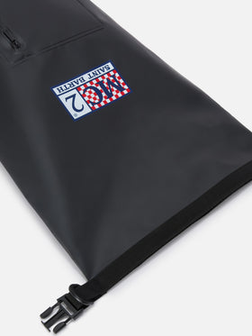 Mochila Aqua backpack en PVC negro de color liso con logo estampado 