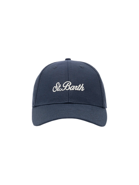 Baseballmütze aus marineblauem Baumwollleinen