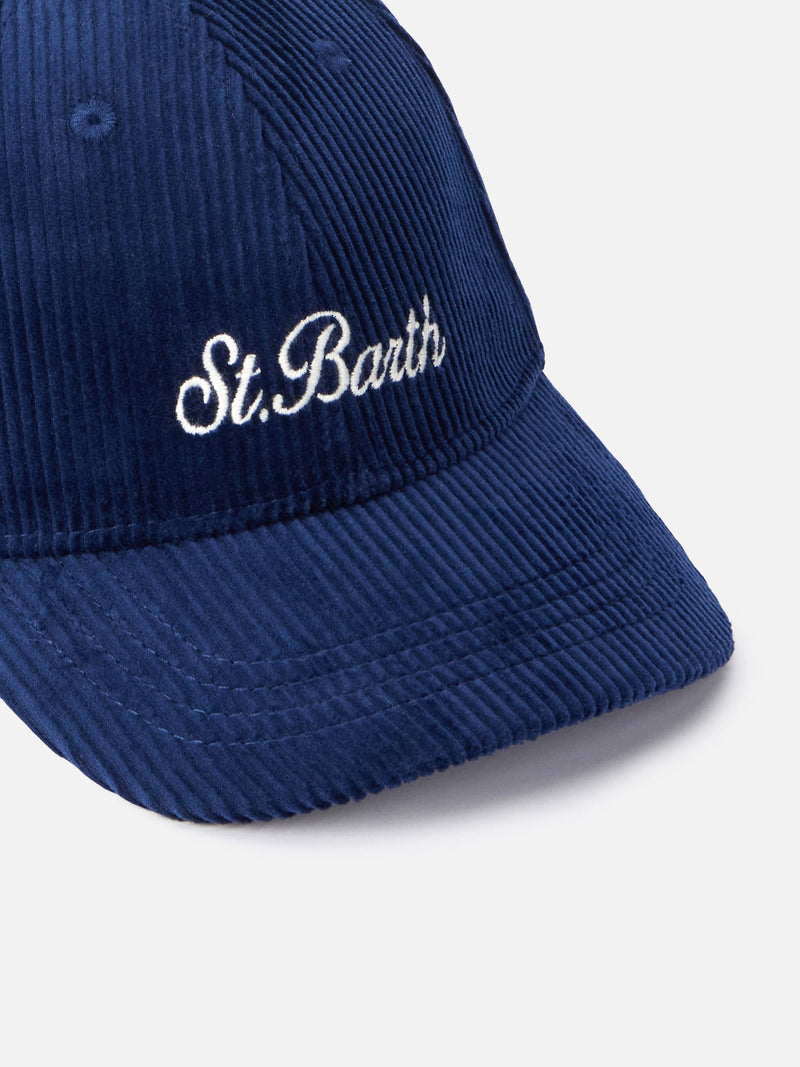 Navy blue corduroy ball cap Baseball with embroidered logo