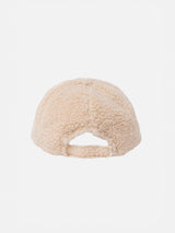 Beige Teddy-Baseballkappe mit gesticktem Logo