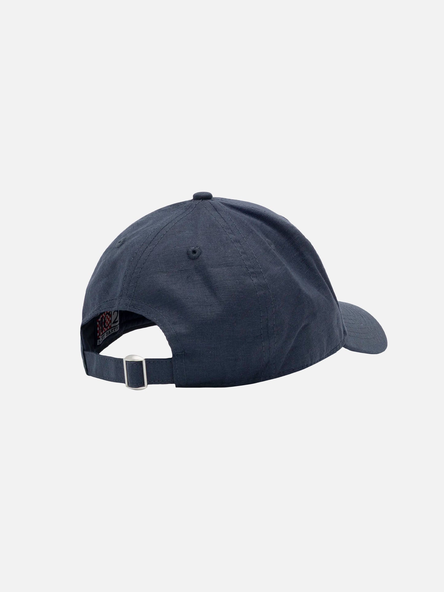 Cappellino Baseball con visiera in lino blu vintage