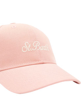 Baseball pink cotton linen cap