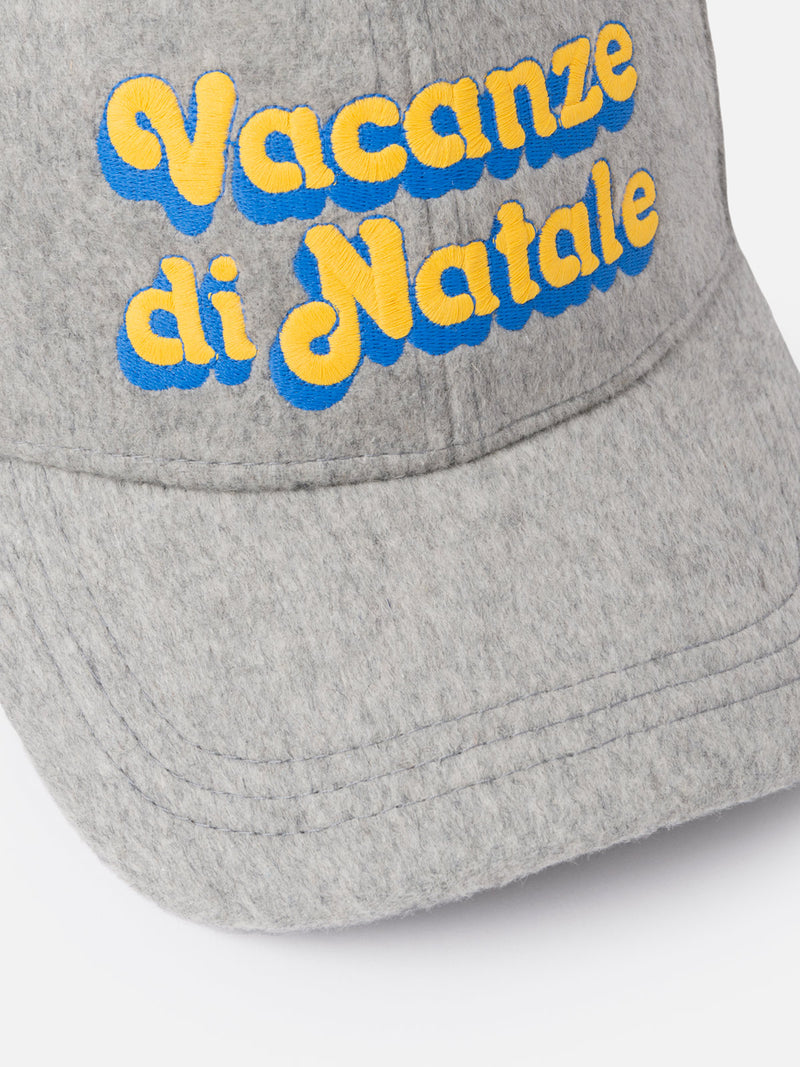 Wooly grey ball cap Baseball with Vacanze di Natale logo print | VACANZE DI NATALE SPECIAL EDITION