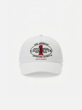 Baseball cap with visor in white with Cigarette embroidery | Special Edition