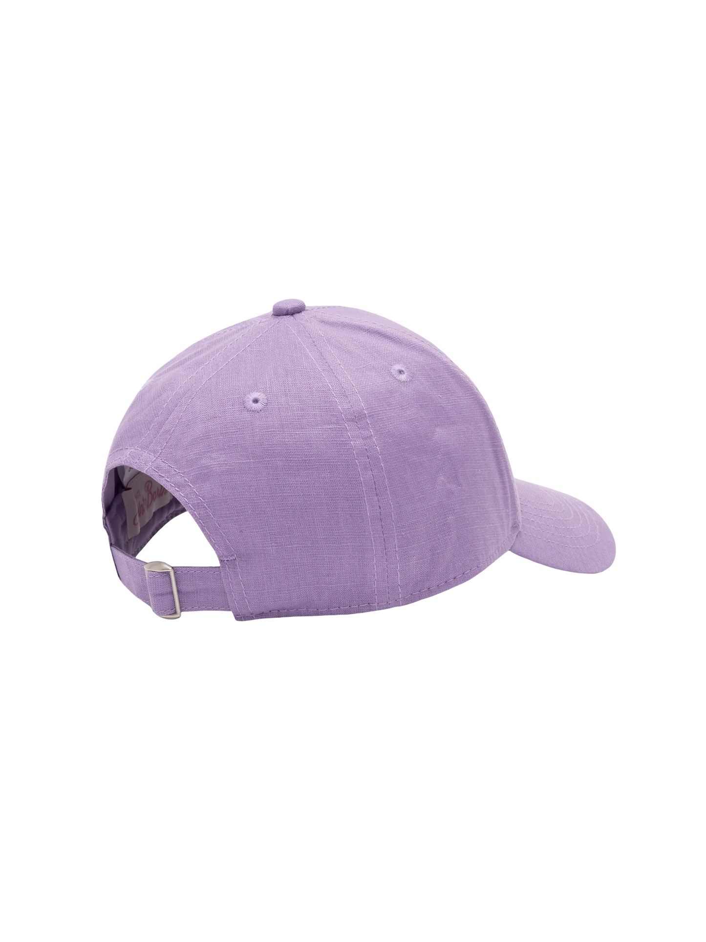 Lilafarbene Baseballkappe Baseball Jr aus Leinen mit Saint Barth-Stickerei