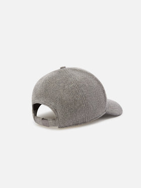 Cappello Baseball grigio in feltro con ricamo monogramma SB