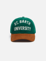 Grünes Baseball-Cap aus Filz mit Stickerei der St. Barth University