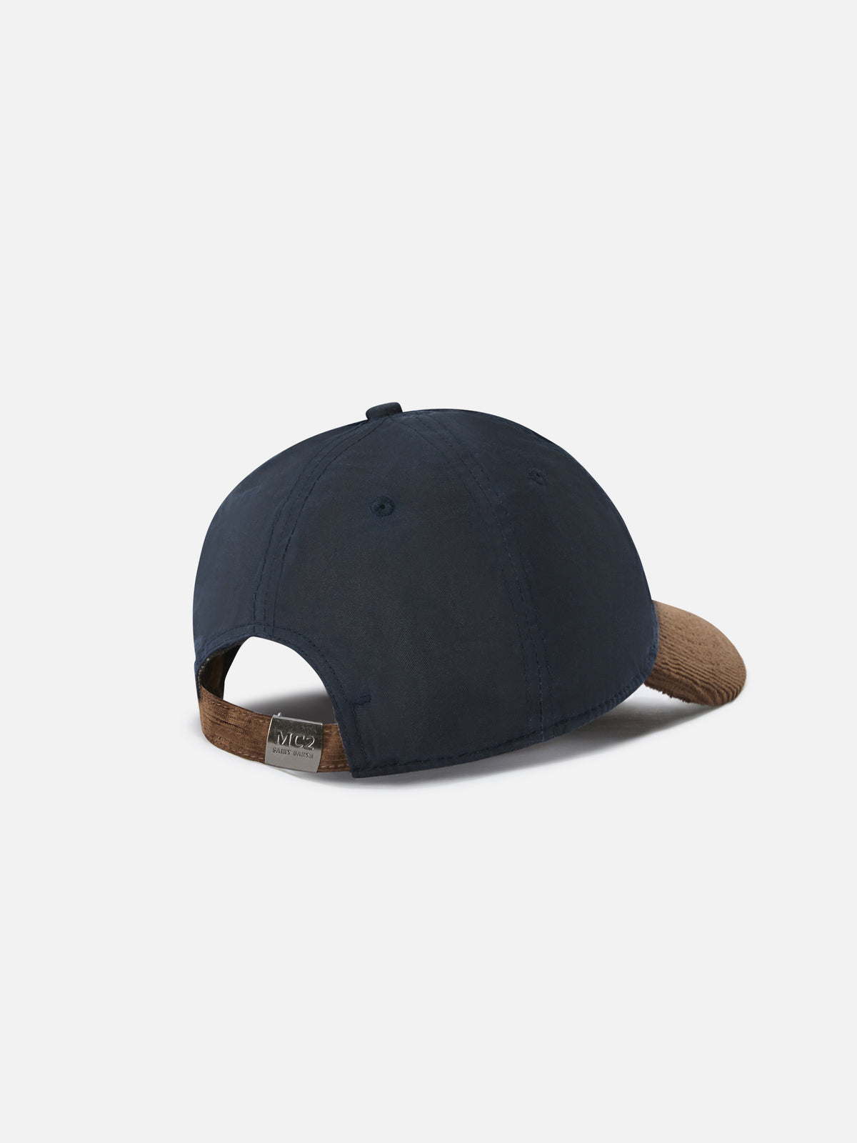 Casquette en velours côtelé ciré Navy blue Baseball avec broderie du logo 