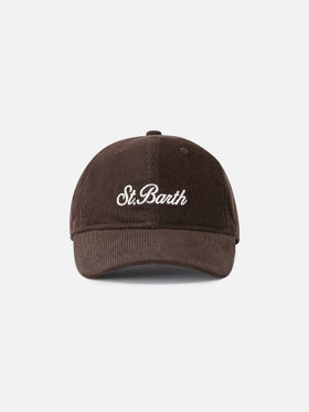 Gorra de pana marrón Baseball con bordado del logo 