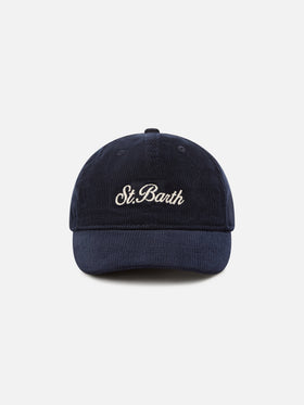 Gorra de pana Navy blue Baseball con bordado del logo 