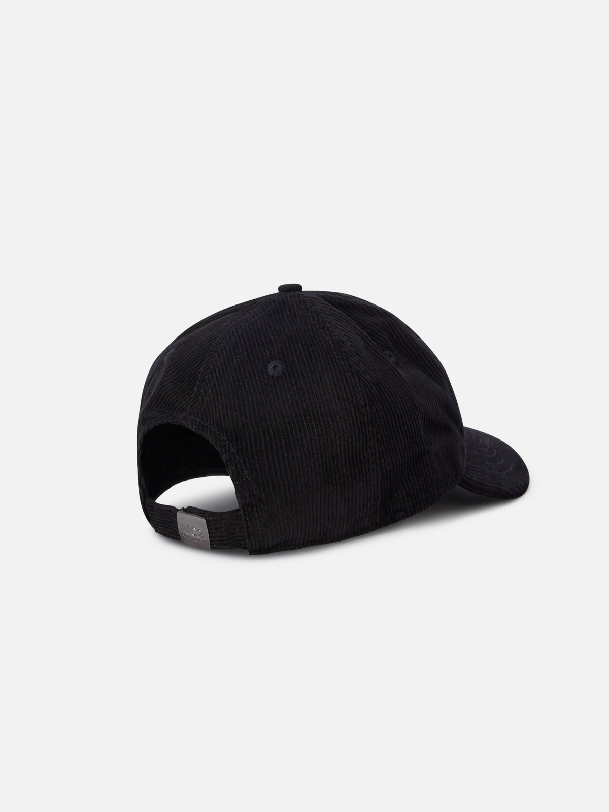 Cappello Baseball nero in velluto a coste con ricamo logo