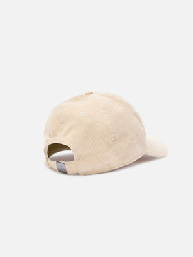 Cappello Baseball beige in velluto a coste con ricamo logo