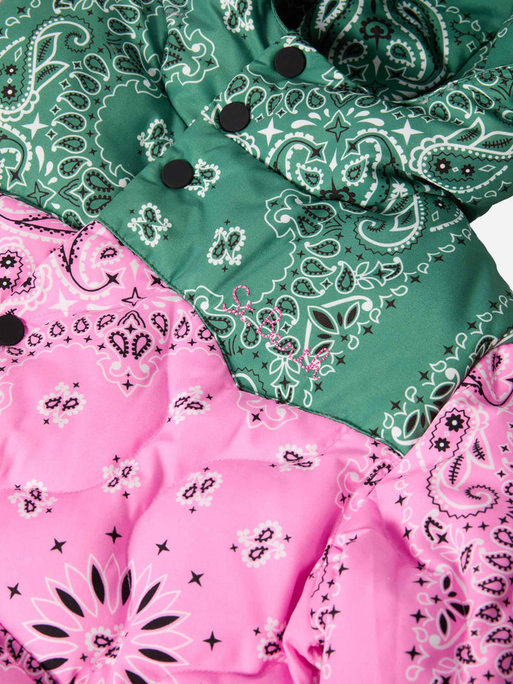 Piumino con cappuccio Baxter Jr con stampa bandana