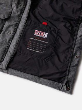 Graue Woll-Daunenjacke mit Kapuze Baxter