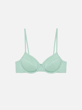 Top bikini Bea bralette con ferretto verde salvia tinta unita