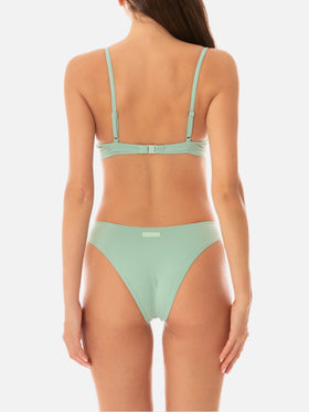 Top bikini Bea bralette con ferretto verde salvia tinta unita