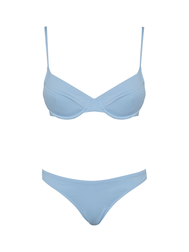 Bea Lido light blue bikini with underwired bralette top and classic briefs