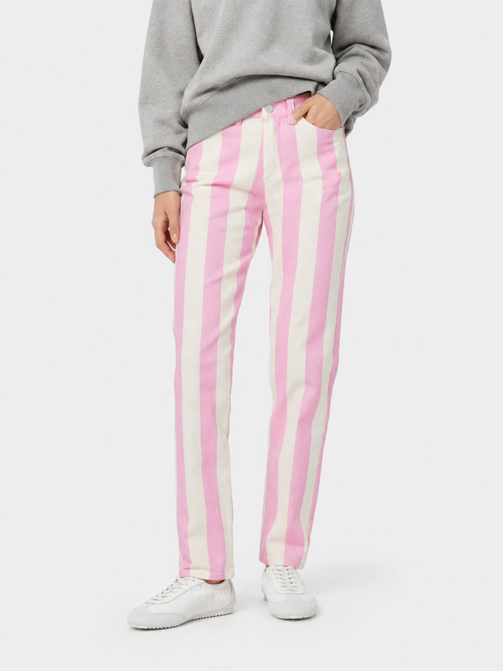 Jean en denim rayé rose Belleville 