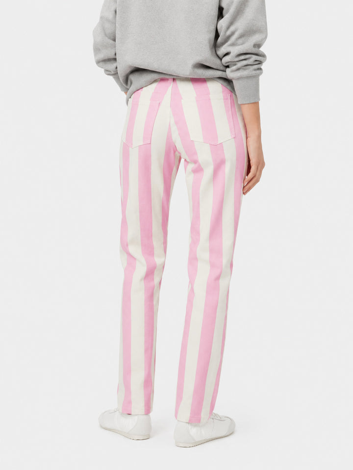 Jean en denim rayé rose Belleville 