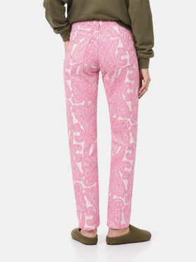 Pink paisley Belleville denim pants