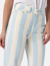 Damen-Denim Belleville mit hellblauem Streifenprint