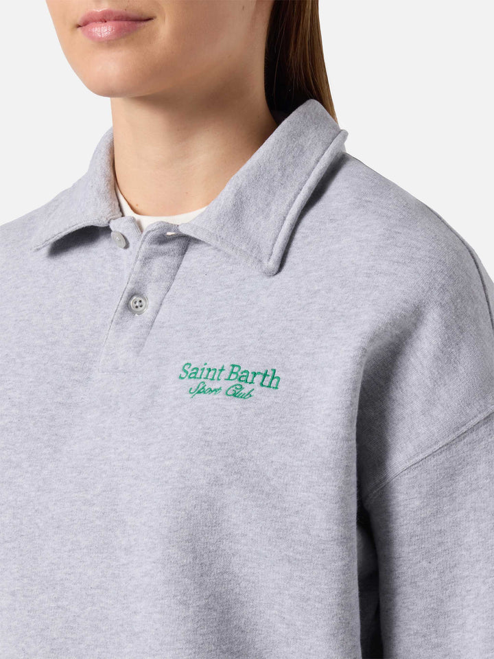 Berenice sweatshirt grey melange with Saint Barth Sport Club embroidery